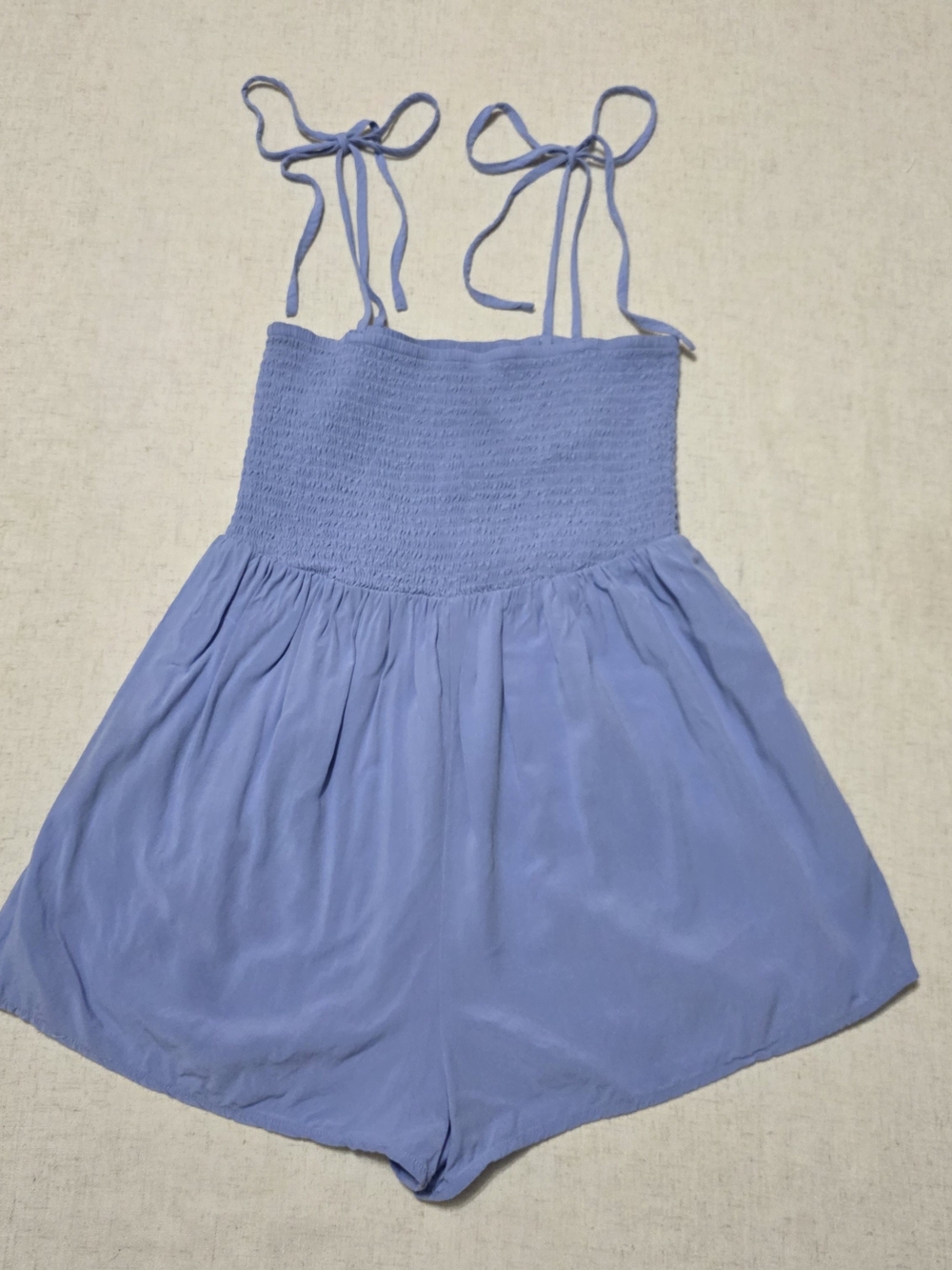 Forever 21 Periwinkle Smocked Tie Strap Romper Coquette Balletcore M